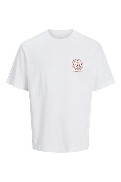 Jack & Jones Jack Jones Jorparos Chest Tee Ss Crew Neck Men's White Tshirt 12273169 -01