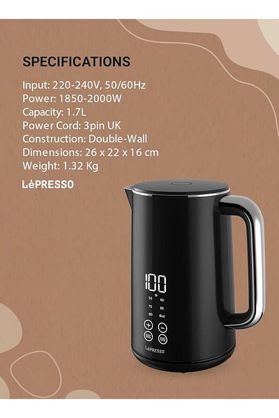 Lepresso Smart Electric Kettle App & Touch Control