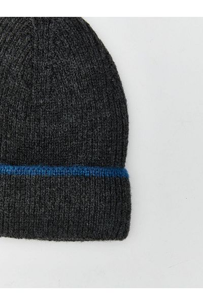 LC Waikiki Lcw Accessories Gray Line Embroidered Men's Beret