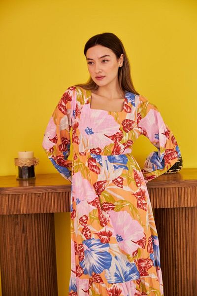 modaserdem Patterned Patterned Linen Dress