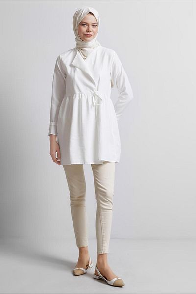 TRENDTESETTÜR Detailed Women &Apos; S White Dress t 9816