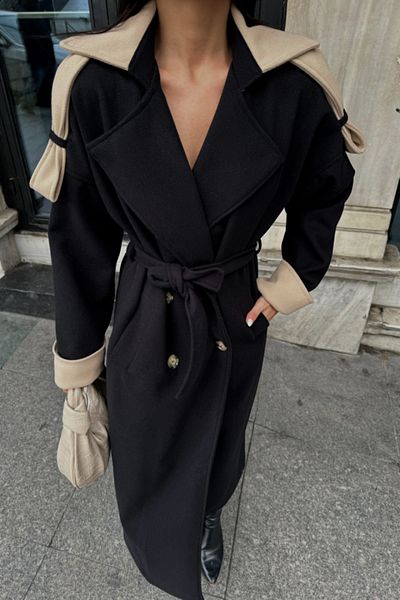 Moka Shopin Beige Rough Collar and Cuff - Black