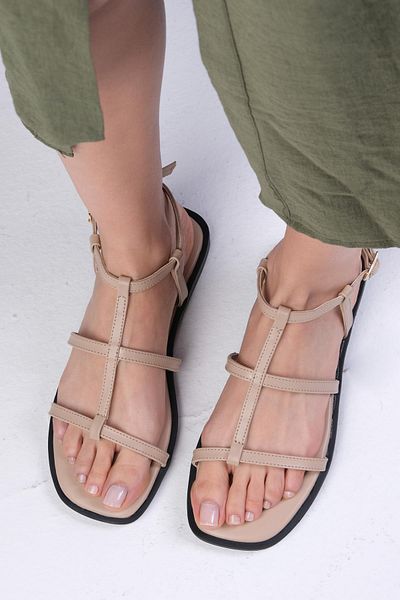 Mio Gusto Cora Skin Color Women's Flat Sandals