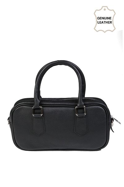 Mio Gusto Genuine Leather Black Color Hand and Shoulder Women's Bag