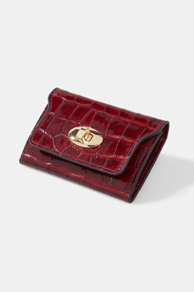 W Collection Croco Leather Card Holder