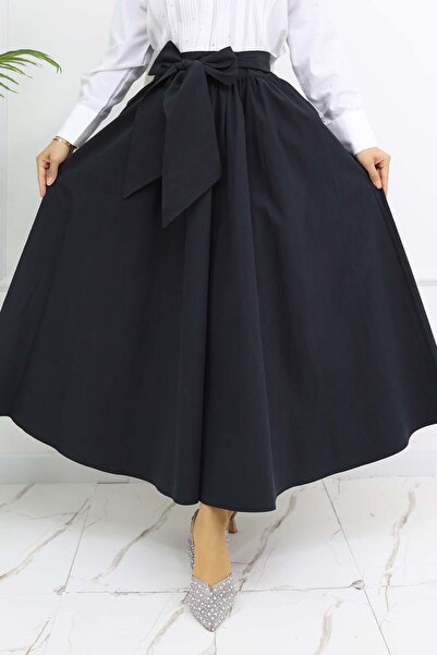 benguen Black 2197 Detailed Flared Skirt