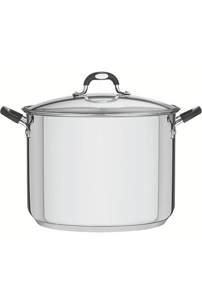 TRAMONTINA Since 1911, Made In Brazil - Solar Silicon 30cm 15.4l Stainless Steel Stock Pot With Tri-ply Bottom