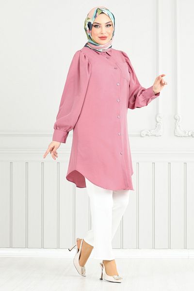 ModaMerve Dusty Rose Front Buttoned Tunic 4447Ktr927-M