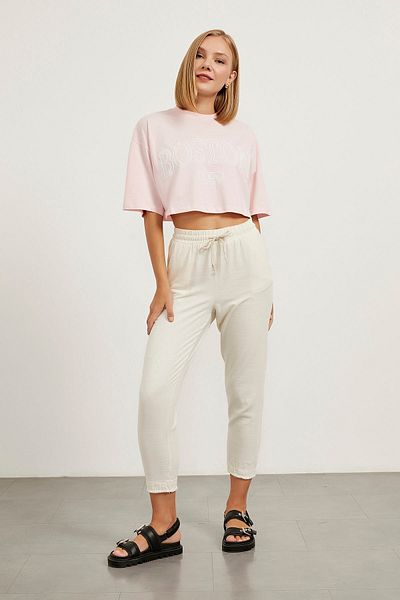 Arma Life Γυναικείο κοντομάνικο καλοκαιρινό Basic Pink Crop T-shirt