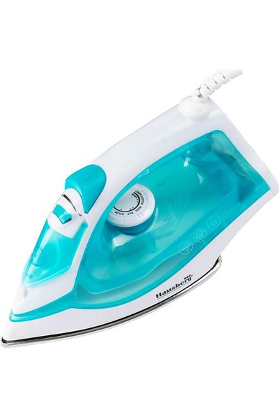 Hausberg Fier de calcat HB-7850BL ,2000 W ,talpa otel invelis ceramic, rezervor apa 130 ml, Alb/Albastru