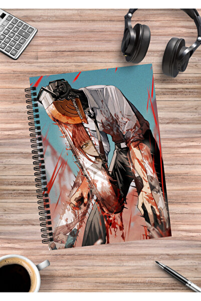 mertfigur Caiet spiralat A5 (50 de pagini) Chainsaw Man Denji Power Aki Makima Anime