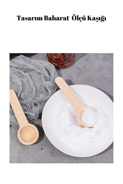 kamptek kamp teknolojisi Kamptek Wooden Round Design Mini Spice Serving Measuring Spoon Set of 6