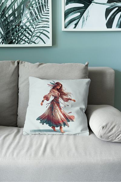 Filamente Husă de pernă cu imprimare digitală pe două fețe cu model boem (husă de pernă Bohemian)