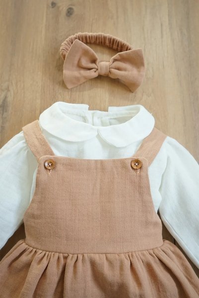 gumbuloy X Silk Atlas Long Sleeve Ruffled Bandana Muslin Dress