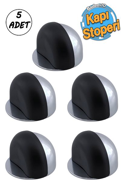 Badem10 5 Pcs Screw Mounted Metallic Side Spot Door Stop Quick Stopper Holder Chrome Silver