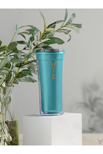Star Termos Star Mug 350 ml Opak Seri-turkuaz Çift Katmanlı Mug-piknik Kamp O...