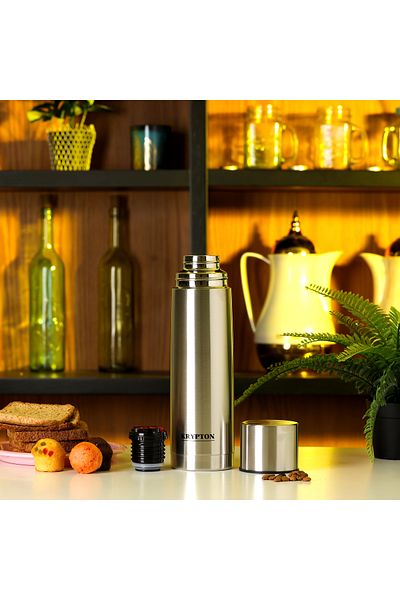 KRYPTON KNVF6287 Stainless Steel Vacuum Bottle, 1L