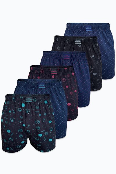Malabadi Ανδρικό σετ 6 Premium Collection με μοτίβο φαρδιά εφαρμογή Modal Boxer 6M254