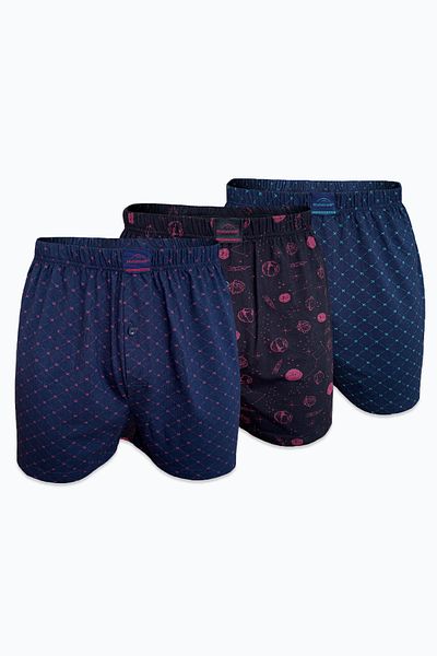 Malabadi Ανδρικό σετ 3-2 Premium Collection με μοτίβο φαρδιά εφαρμογή Modal Boxer 3M254