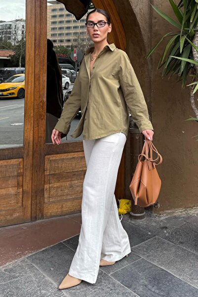 Madmext Khaki Basic Women's Shirt Mg2355