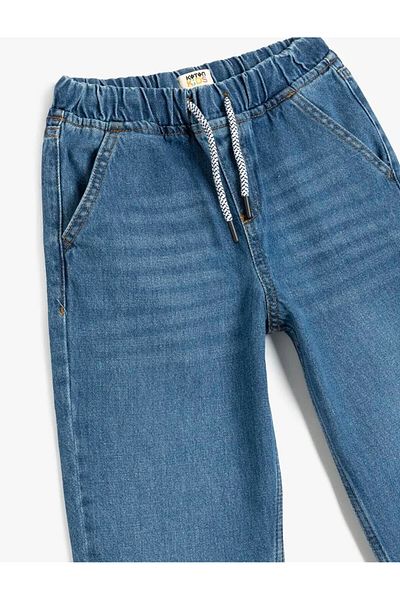 Koton Cotton Waist Lace Pocket Detail Indigo Boy Jean Pants 5Skb40021Td