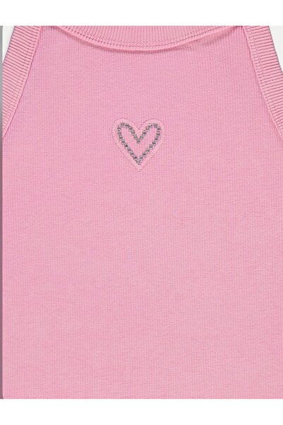 Çipil Washed Grooved Heart Hanging Neck Vest Top 2 Ki