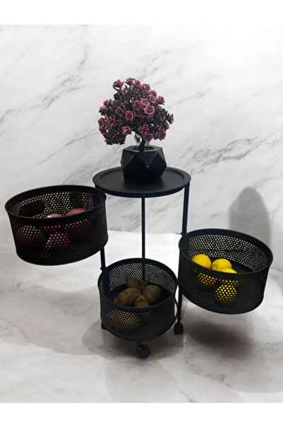 Magic Objects 3 katlı Siyah Açılır Kapanır Sebzelik