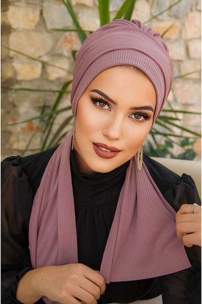 Aişe tesettür Soft Rose Dried Nude Series Scarf Bonnet