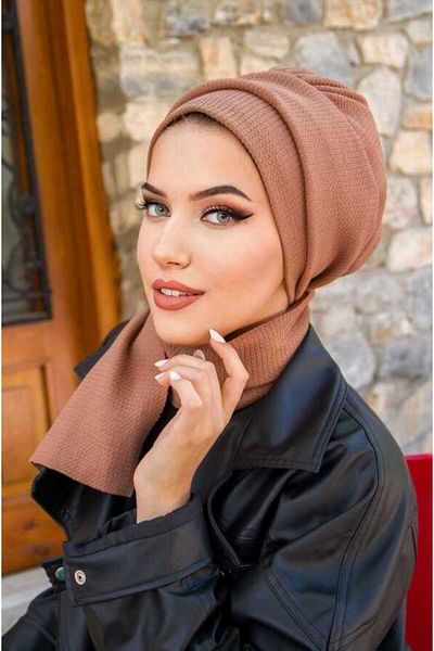 Aişe tesettür Onion Shell Nude Winter Scarf Bonnet