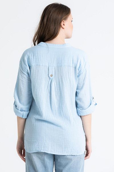 Eliş Şile Bezi Bluza Asu Summer Muslin mânecă lungă Ice Blue Bmv