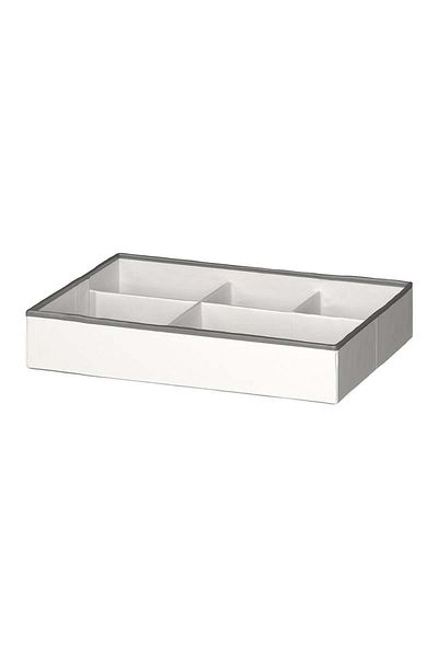 IKEA Jattebjörn Box with Compartments White-Grey 50X35X9 cm