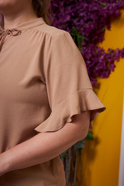RMG Detailed Large T-Shirt Mink - Size Blouse