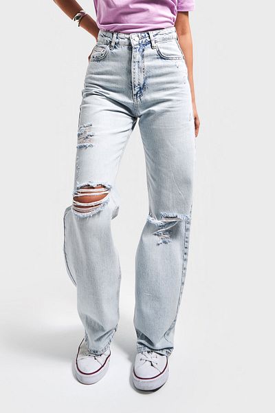 its basic Blugi de zăpadă pentru femei Culoare 12S5-100 100% bumbac Denim cu talie înaltă, cu detaliu rupt