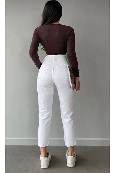 SU SHE Women's Mom Jean - Boyfriend Style up Waist Power Lycra