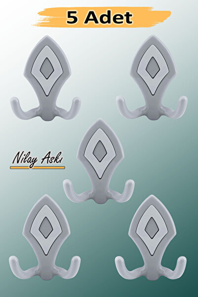 Badem10 Nilay Askı Askılık Gri Vestiyer Duvar Askısı Dolap Elbise Portmanto A...