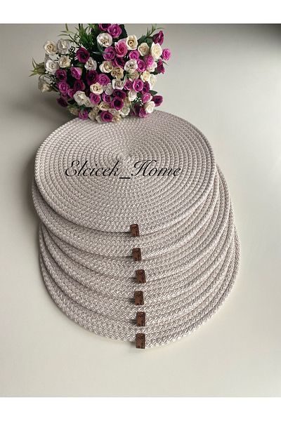 ELÇİÇEK HOME Set de suple din poliester rezistent la pete American Servis (6 buc)