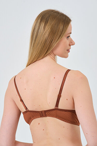 MİSTİRİK Бюстие за ежедневно ползване Blera Model Premium - Push Up, с допълнителни подплънки, двойно покритие, меден цвят