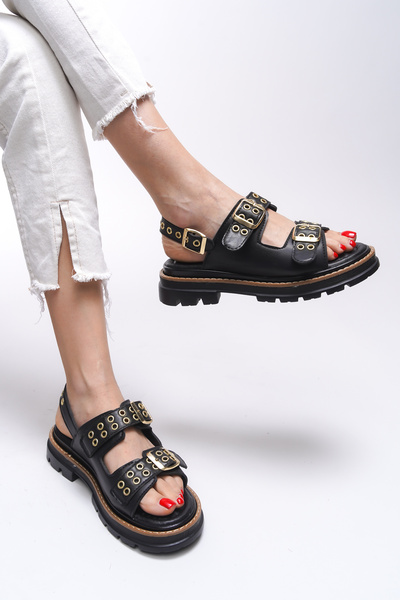 Riccon Ysalitia Women's Black Sandals 0012120