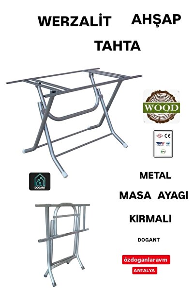 GENTAŞ Ahşap-werzalit 90x150 Masalar Için Katlanabilir Masa Ayağı Metal