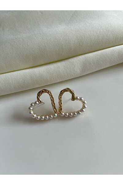 Nilsu Jewellery Accessory Pearl Heart Detailed Women's Earrings