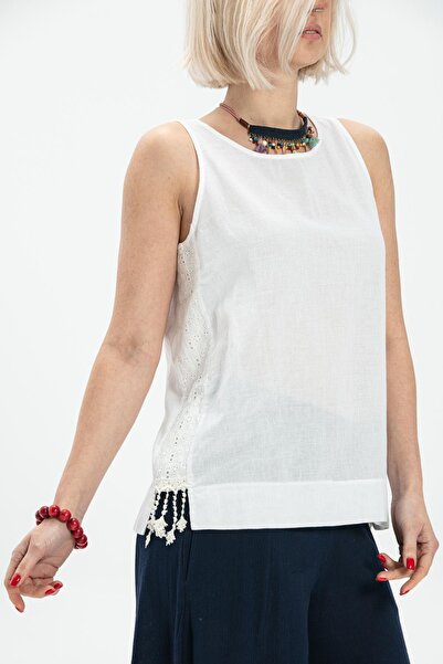 Eliş Şile Bezi Zeyno Summer Blouse - White Byz