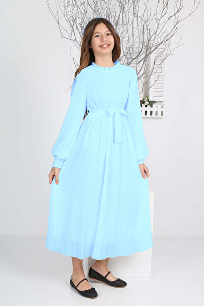 Asortik Kids Girl's Long Length Pleated Chiffon Dress