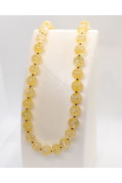 Luna Citrine and Garnet (Lal) Natural Stone Necklace