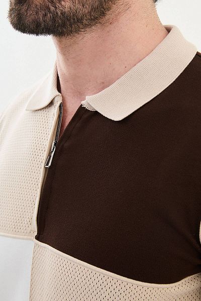 Mcr Knitwear POLO ZIPPERED COLLAR