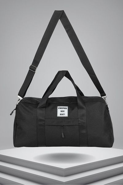 atmospherebsc Geantă originală unisex cu 2 compartimente, cu fermoar în față, curea lungă, cu volum mare, pentru sală de gimnastică, fitness