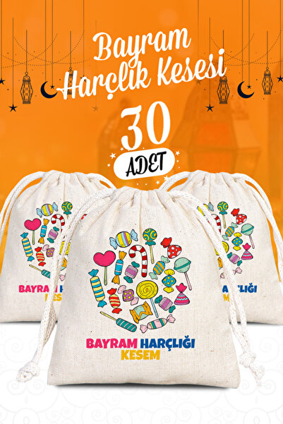 Pamusan Bayram Harçlığı Kesesi 30'lu Paket - 10x13cm Boyutlarında - İyi Bayramlar Kesesi