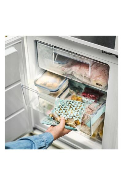 IKEA Istad Lockable Refrigerator Bag Pale Grey-Green 1 Lt 20 Pieces