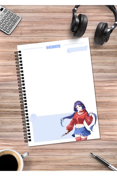 mertfigur Miside Mita Anime Spiral Notebook A5 (50 Sheets)
