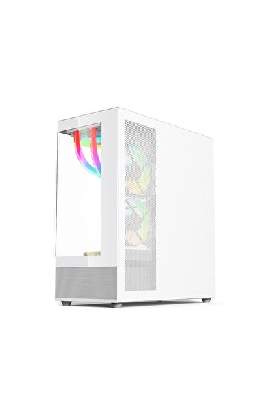 GAMETECH PHANTOM 6X120MM RGB FANLI TYPE-C GAMİNG OYUNCU BİLGİSAYAR KASASI BEYAZ