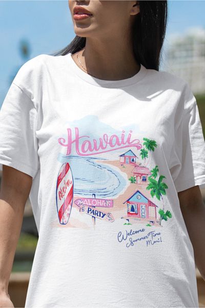 SUNFREE ΔΙΑΣΤΑΣΗ ΓΥΝΑΙΚΕΙΟ ΜΠΛΟΥΖΑ POPULAR TREND HAWAI PRINTED